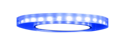 Plafonnier Oeillet Candellux Ssp-23 Ch/Tr+Bl 8W Led 230V Anneau Led Bleu