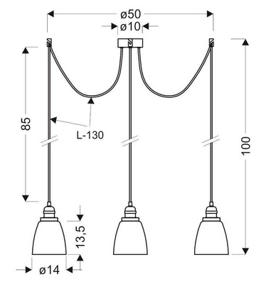Suspensie cromată cu abajur de sticlă 4x40W Voice Candellux 34-70838