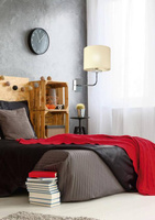 Chrome wall lamp with woven lampshade E14 40W lamp Estera Candellux 21-11473