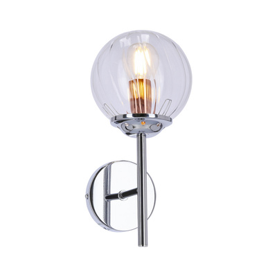 Wall lamp single chrome glass shade Best 21-67234