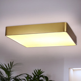 Quattro Ceiling Lamp Square Brass 35x35 18W LED 4000K White Shade 10-81940