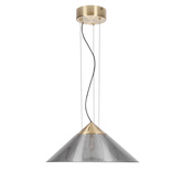 Lampa wisząca Presto 34 szklana złota z kloszem dymionym nad stół GX53