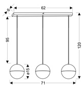 Lampe suspendue bande LED noire 5W Furni A0031-330