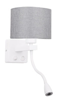 White/grey wall lamp with LED reading lamp Polo Candellux 21-75383 