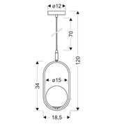 Cordel-Überhang 1x28w G9 Messing