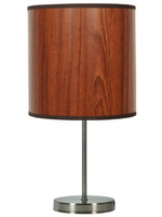 Table lamp satin/oak 41cm Timber 41-56750