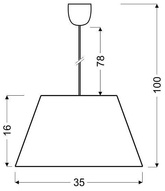 Lampa wisząca z abażurem Standard kremowa pojedyncza tkaninowa E27