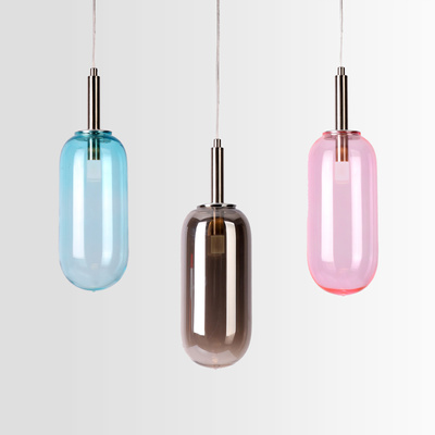 Hanging lamp glass pink LED 6W Fiuggi Ledea 50133212