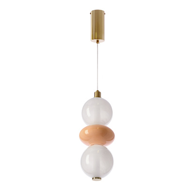 Lampa wisząca szklana z ceramicznym kloszem pomarańczowa 12W LED 3000K do salonu i sypialni
