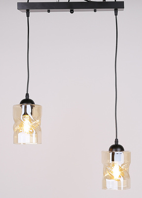 Hängelampe schwarz / bernsteinfarbener Streifen 2xE27 Felis 32-00170