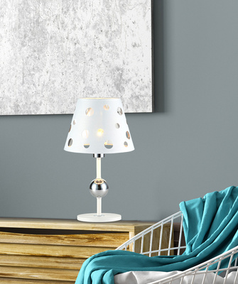 White table lamp with holes Batley Ledea 50501111
