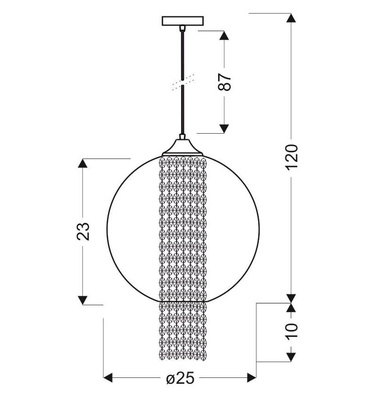 Suspension rouge 1xE27 50cm ALLANI 31-26699 AVEC CRISTAUX