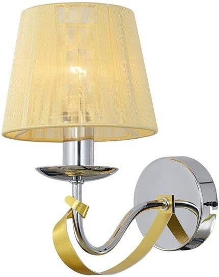 Applique chrome / fil d&#39;or abat-jour E14 40W Diva Candellux 21-55040