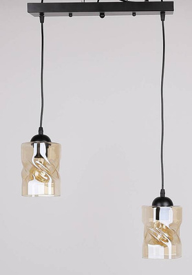 Suspension noir / bande ambre 2xE27 Felis 32-00170