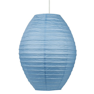 Lampa wisząca Ul papierowa z kloszem kokon niebieska do sypialni pojedyncza