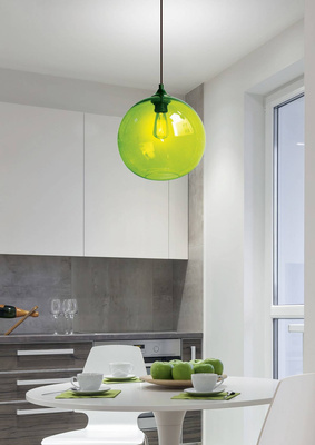 Plafonnier boule de verre vert Edison Candellux 31-29546-Z