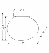 Ceiling lamp STONES inspired by stone designer flush mount with acrylic milky shade 30 cm lighting for living room and hallway E27