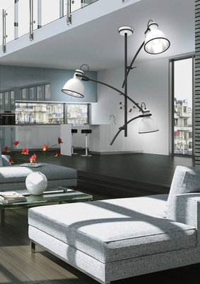 Ceiling lamp white black adjustable 3x60W Zumba Candellux 33 72061
