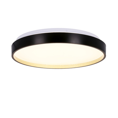 Plafoniera Florida plafon negru si auriu 18w led 33 cm cu abajur alb