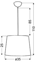Hängende Deckenleuchte 1X60W E27 weiß ORLANDO 31-49117