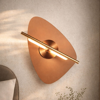 RELAX brass wall lamp 5W LED 3000K amber shade