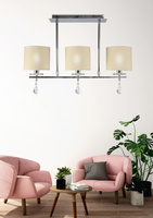 Plafonnier chromé 3x40W avec abat-jour en tissu Estera Candellux 33-11510