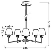 Hanging Ceiling Lamp Candellux Togo 35-10646 G9 Matt Nickel Promotion