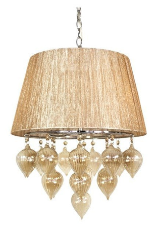 Graue und beige Pendelleuchte an einer Kette Elissa Candellux 33-04567