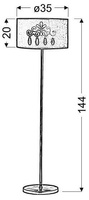 Stehleuchte rot 60W E27 Decor Candellux 51-81158