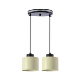 OLIVCA lampa wisząca czarny 2x40W E27 klosz oliwkowy