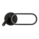 MONET wall lamp oval black 13W LED 3000K 4000K 6000K white shade 22 35691