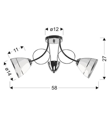 Elotte Ceiling Lamp 2X40W E27 White