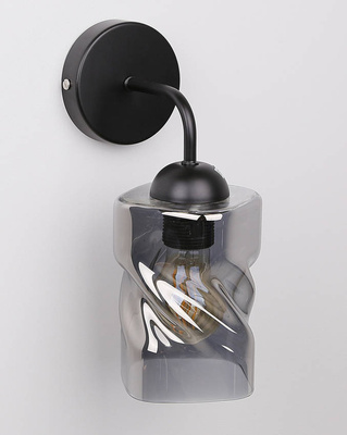 Wall lamp black smoked glass shade Felis 21-00125