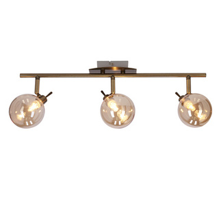 Lentini Plafoniera banda patinata 3x40w g9 cu abajur chihlimbar