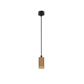 Lampa wisząca tuba Tubo drewniana brązowa pojedyncza GU10 regulowana wysokość