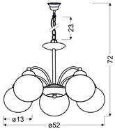 Ceiling lamp overhang 5X60W E27 satin TOBAGO 35-25463