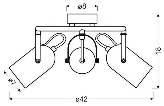 Plafoniera 3xE14 42cm spirală GRI 98-66497 GRI