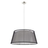 Lampa wisząca z abażurem Charlie tkaninowy podwójny abażur do salonu