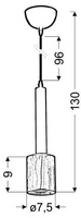 Plafonnier suspendu 1X50W GU10 café foncé + bois TANTAL 31-58782