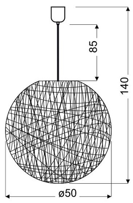 Hängelampe braune Kugel 50cm Caruba 31-26906