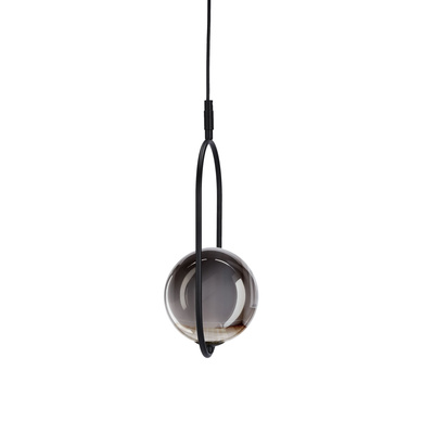 Pendant lamp CORDEL elegant black with graphite globe shade modern lighting for living room and bathroom 1x G9 LED