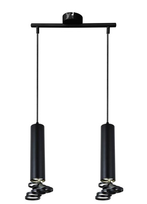 Double hanging lamp black 2x50W GU10 Tuba Candellux 32-78650