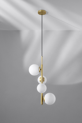 Hanging lamp brass white 4xG9 Cordel 34-01559