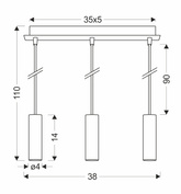 Suspension dorée 3xE27 142mm Dallas Ledea 50103035