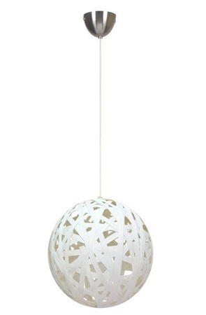 Lampa wisząca Frida z abażurem pojedyncza do salonu biała E27
