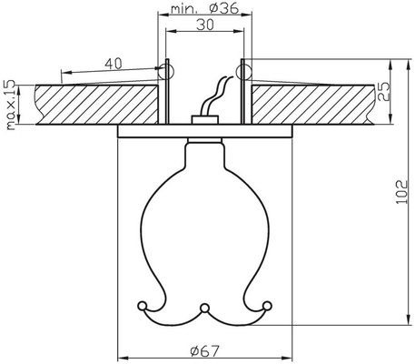 Candellux Sk-38 Ceiling Fixture Fixed Glass Flower Bell