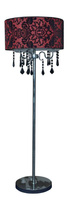 Lampa de podea abajur velur rosu 3x40W Astor Candellux 53-80465