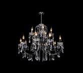 Chrome pendant lamp with crystals chandelier 15x40W Aurora Candellux 30-97586