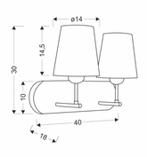 Wall lamp dasti patina 2x60w e27 with beige shade 22-10506
