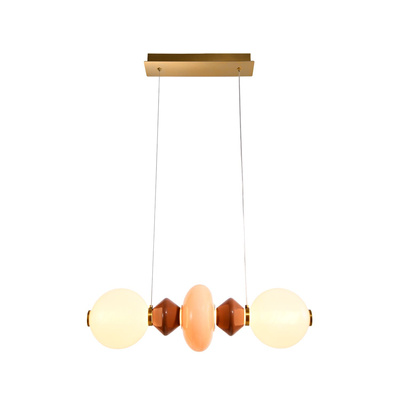 Lampa wisząca Flores ceramiczna z kolorowymi kloszami pozioma 15W LED 3000K nad stół do jadalni